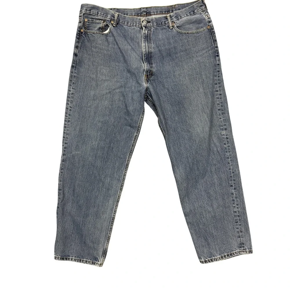 Levis 550 Jeans Mens‎ 44x32 Blue Medium Wash Relaxed Tapered Denim Zip Fly